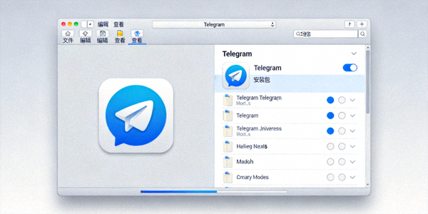 macOS系统中已打开的Telegram磁盘镜像文件窗口截图