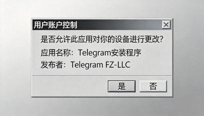 Windows系统用户账户控制提示运行Telegram安装程序的对话框截图